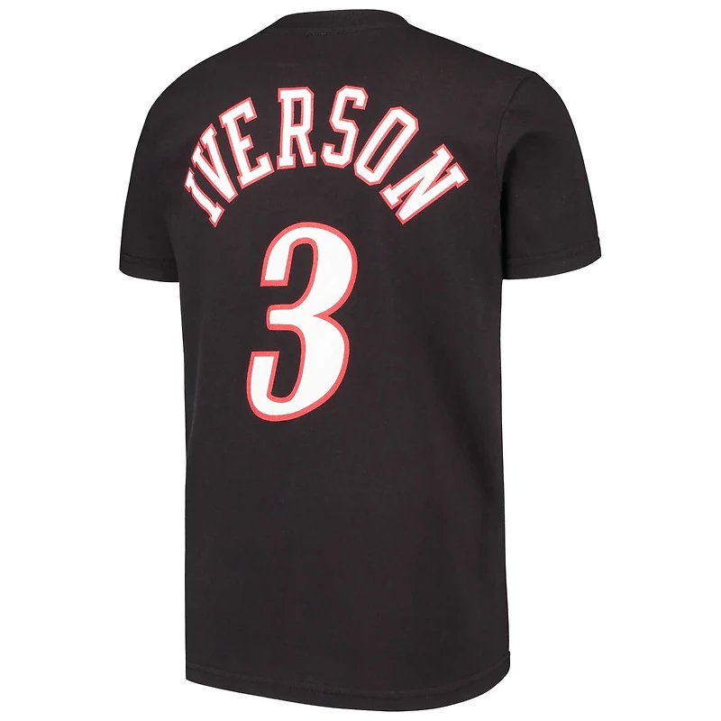 Youth Mitchell Ness Allen Iverson Philadelphia 76ers Hardwood Classics Name Number T-Shirt
