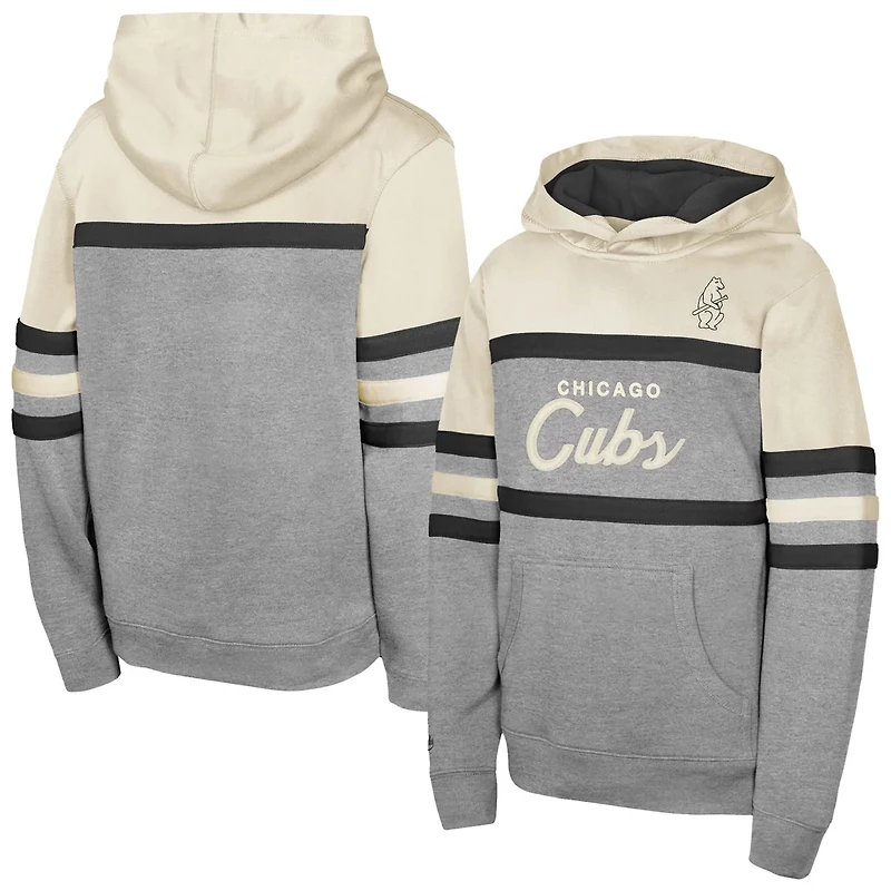 Youth Mitchell  Ness Chicago Cubs Head Coach Pullover Hoodie