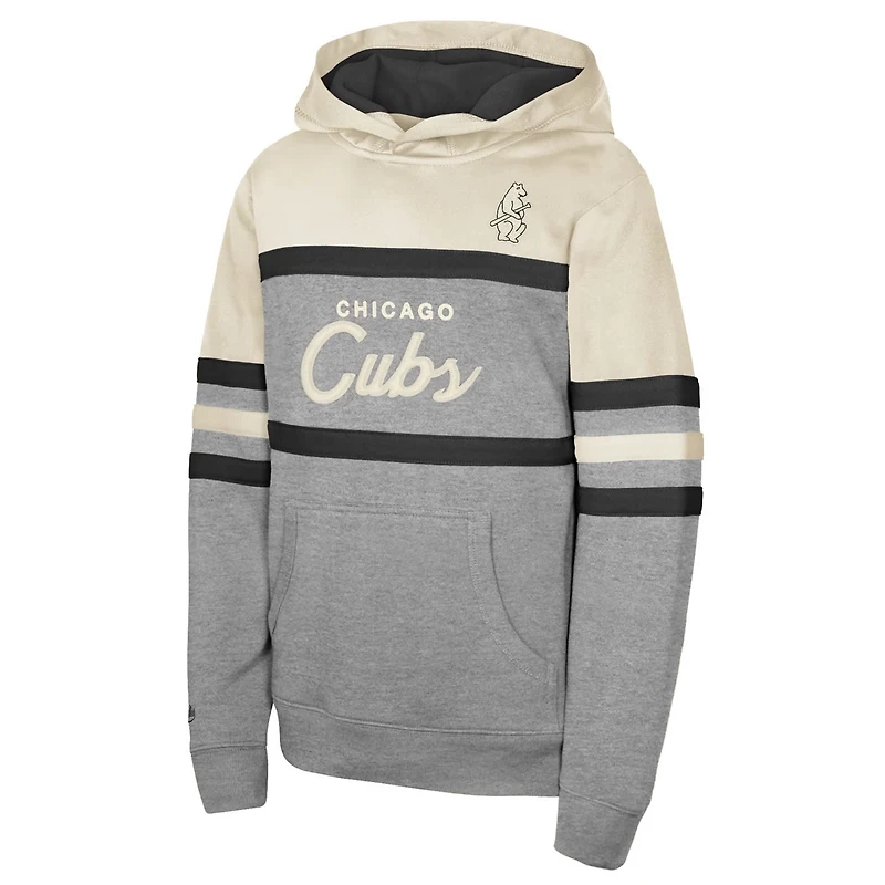 Youth Mitchell  Ness Chicago Cubs Head Coach Pullover Hoodie