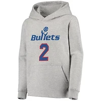 Youth Mitchell  Ness Chris Webber Heathered Gray Washington Bullets Hardwood Classics Name Number Pullover Hoodie