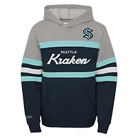 Youth Mitchell  Ness Deep Sea Seattle Kraken Head Coach Pullover Hoodie