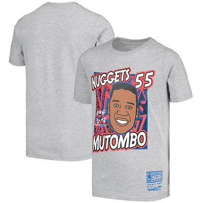 Youth Mitchell  Ness Dikembe Mutombo Denver Nuggets Hardwood Classics King of the Court Player T-Shirt