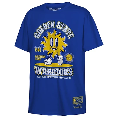 Youth Mitchell  Ness Golden State Warriors Retro Mascot Script T-Shirt