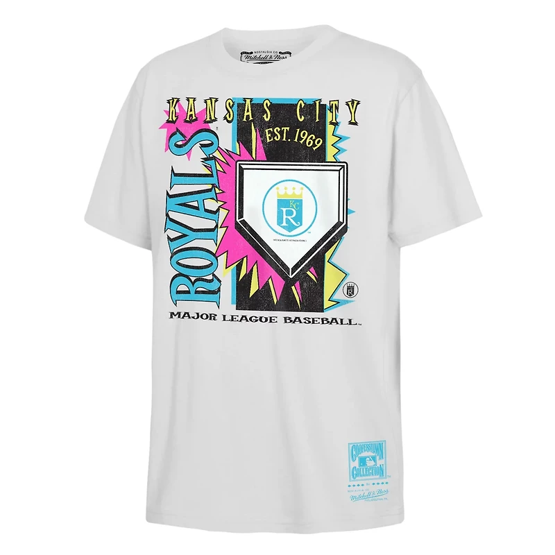 Youth Mitchell Ness Kansas City Royals Cooperstown Neon Field Shock T-Shirt