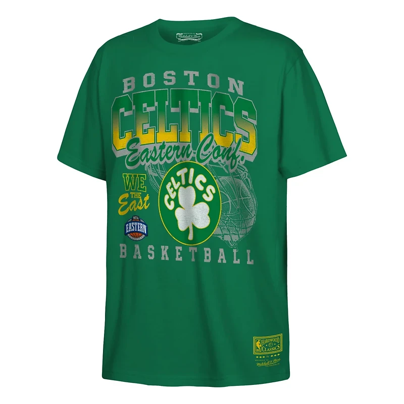 Youth Mitchell  Ness Kelly Boston Celtics 2025 NBA Playoffs Retro Monumental T-Shirt