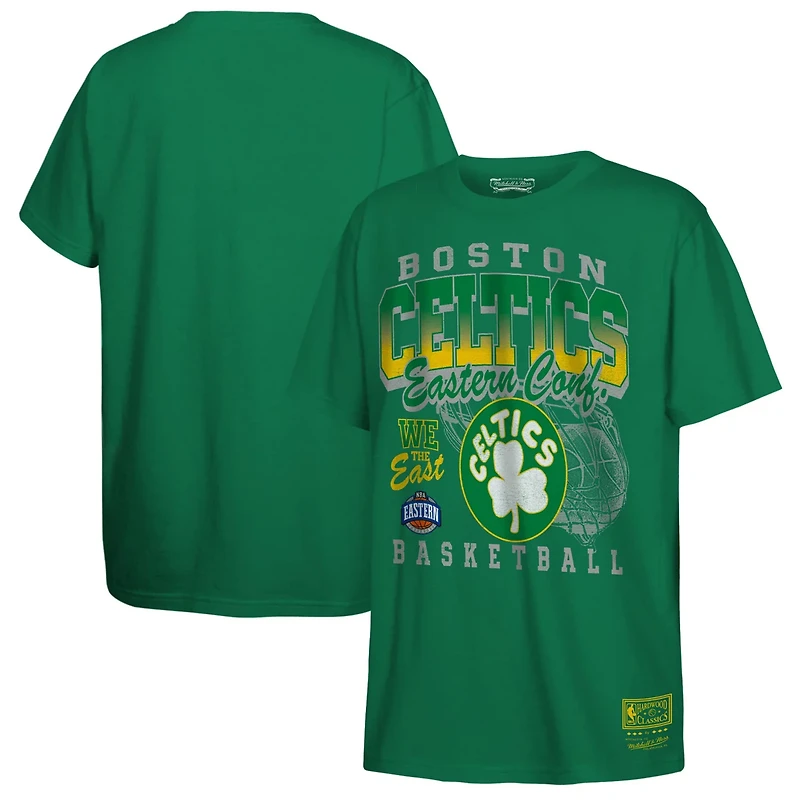 Youth Mitchell  Ness Kelly Boston Celtics 2025 NBA Playoffs Retro Monumental T-Shirt