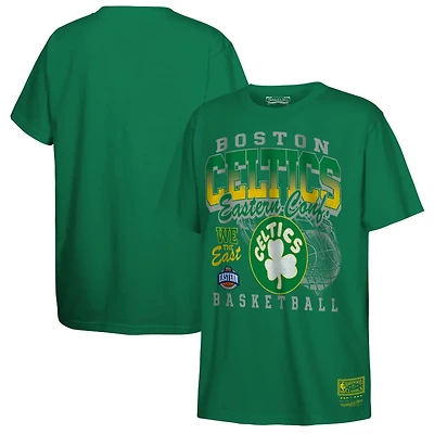 Youth Mitchell  Ness Kelly Boston Celtics 2025 NBA Playoffs Retro Monumental T-Shirt