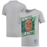 Youth Mitchell  Ness Kevin Garnett Gray Minnesota Timberwolves Hardwood Classics King of the Court Player T-Shirt