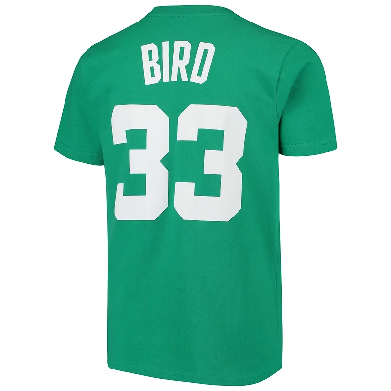 Youth Mitchell Ness Larry Bird Kelly Boston Celtics Hardwood Classics Name Number T-Shirt