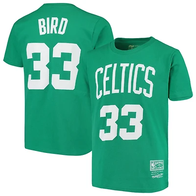 Youth Mitchell Ness Larry Bird Kelly Boston Celtics Hardwood Classics Name Number T-Shirt
