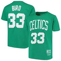 Youth Mitchell  Ness Larry Bird Kelly Boston Celtics Hardwood Classics Name Number T-Shirt