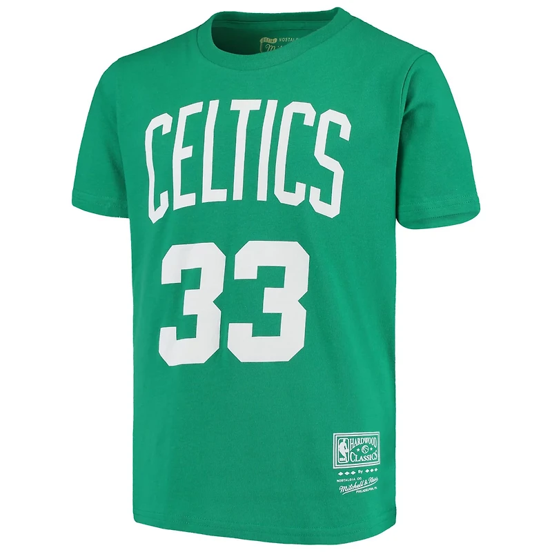 Youth Mitchell Ness Larry Bird Kelly Boston Celtics Hardwood Classics Name Number T-Shirt