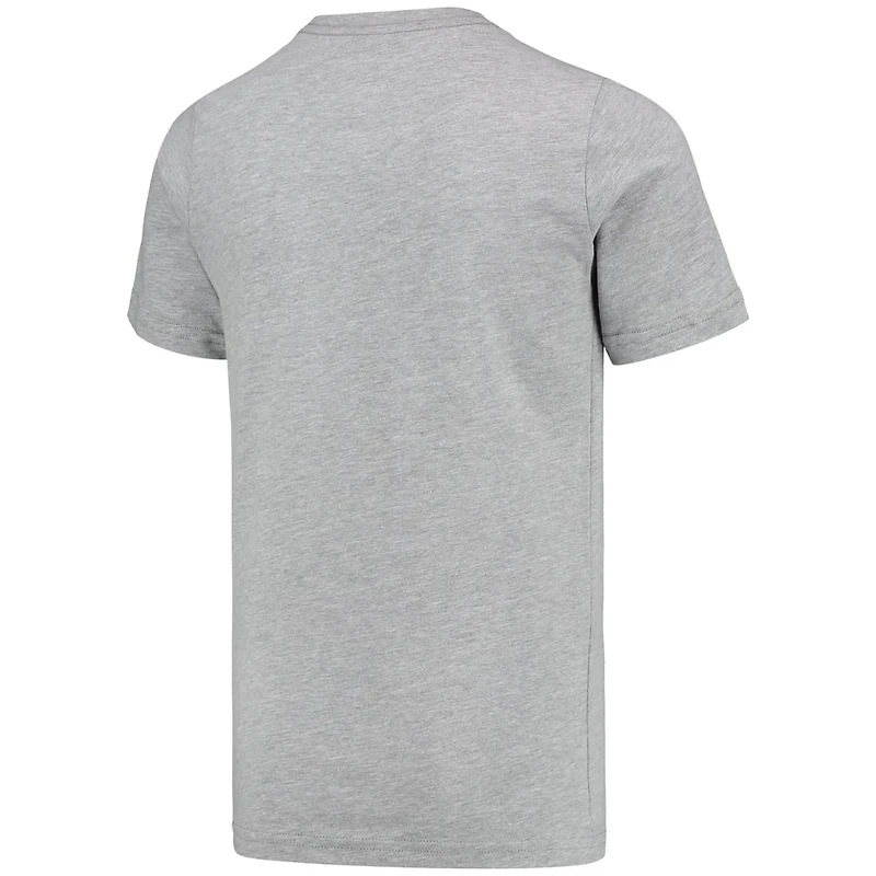 Youth Mitchell Ness Larry Johnson Gray Charlotte Hornets Hardwood Classics King of the Court Player T-Shirt