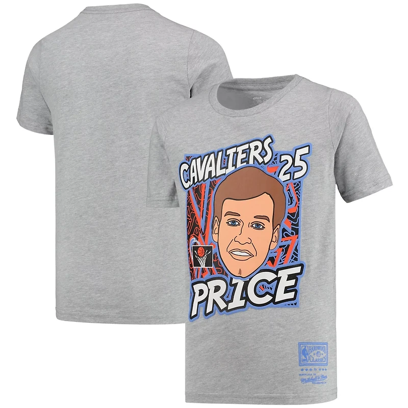 Youth Mitchell Ness Mark Price Gray Cleveland Cavaliers Hardwood Classics King of the Court Player T-Shirt