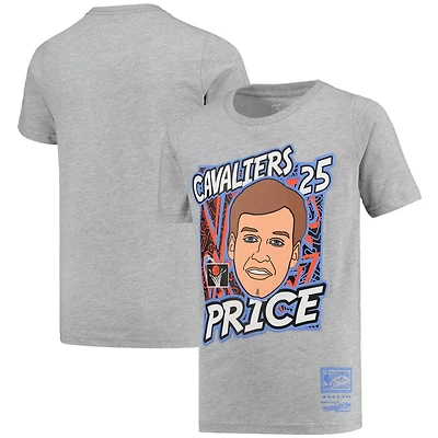 Youth Mitchell  Ness Mark Price Gray Cleveland Cavaliers Hardwood Classics King of the Court Player T-Shirt