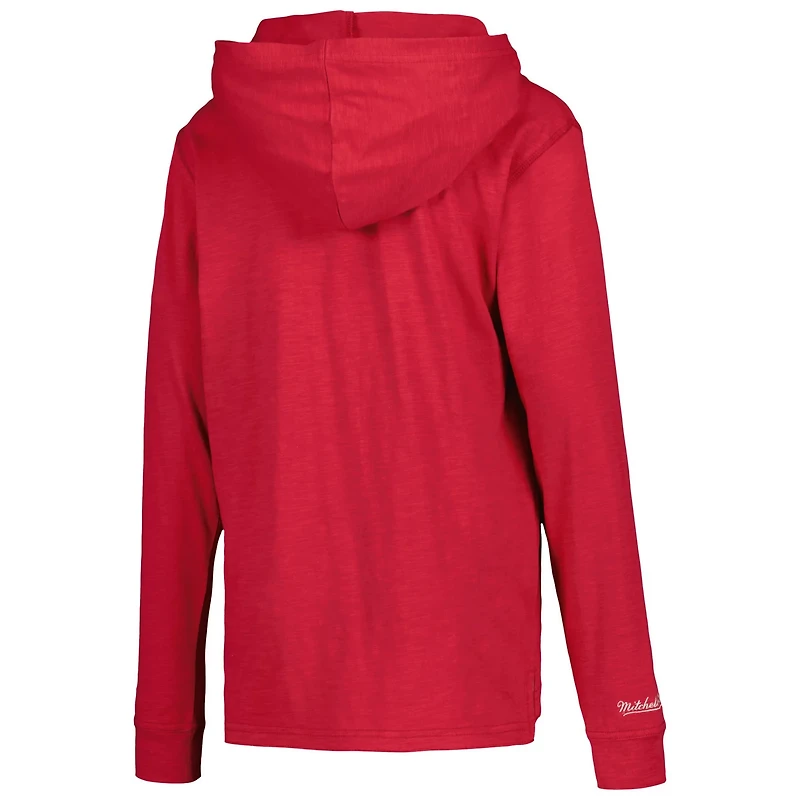 Youth Mitchell  Ness Miami Heat Hardwood Classics Legendary Slub Lightweight Pullover Hoodie