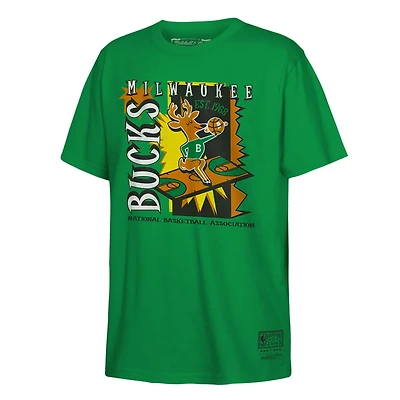 Youth Mitchell  Ness Milwaukee Bucks Retro '90s Poster T-Shirt