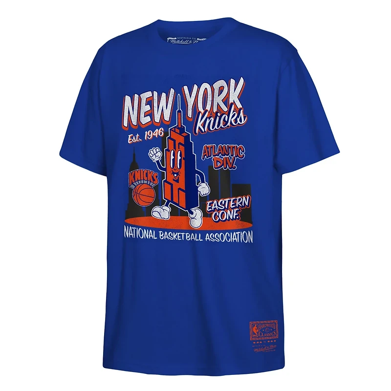 Youth Mitchell  Ness New York Knicks Retro Mascot Script T-Shirt