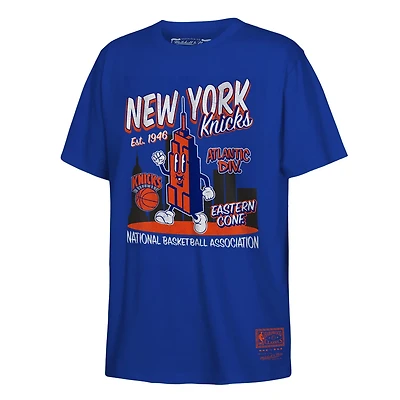 Youth Mitchell  Ness New York Knicks Retro Mascot Script T-Shirt