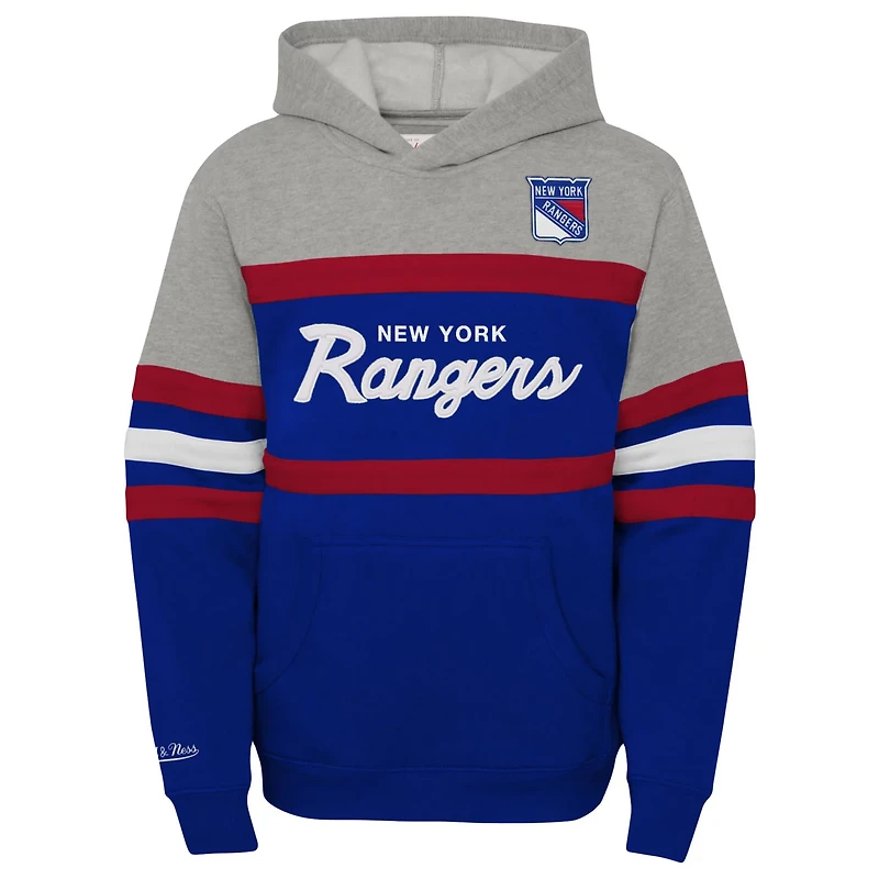 Youth Mitchell  Ness New York Rangers Head Coach Pullover Hoodie