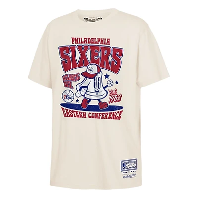 Youth Mitchell  Ness Philadelphia 76ers Retro Mascot Script T-Shirt
