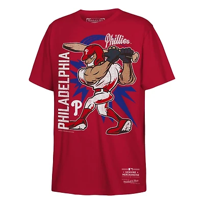Youth Mitchell  Ness Philadelphia Phillies Distressed Torpedo Launch T-Shirt