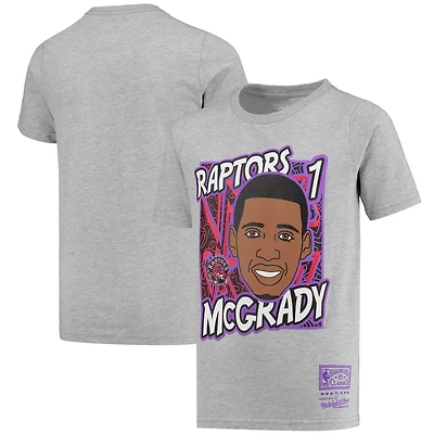 Youth Mitchell  Ness Tracy McGrady Gray Toronto Raptors Hardwood Classics King of the Court Player T-Shirt