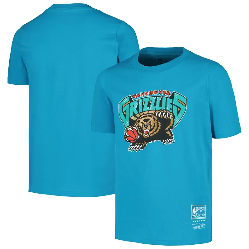 Youth Mitchell  Ness Vancouver Grizzlies Hardwood Classics Retro Logo T-Shirt