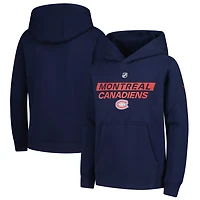 Youth Montreal Canadiens Authentic Pro Wordmark Fleece Pullover Hoodie