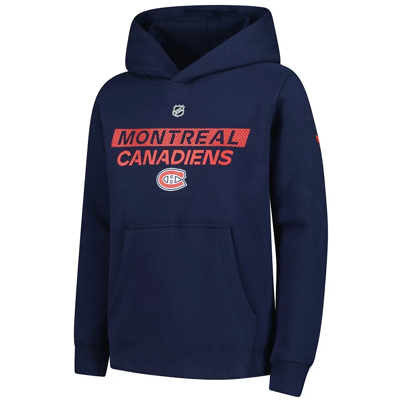 Youth Montreal Canadiens Authentic Pro Wordmark Fleece Pullover Hoodie
