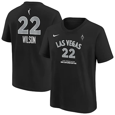 Youth Nike A'ja Wilson Las Vegas Aces Explorer Edition Name  Number T-Shirt