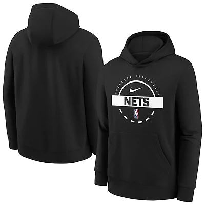 Youth Nike Brooklyn Nets 2025 26 Club Fleece Practice Hoodie