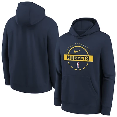 Youth Nike Denver Nuggets 2025 26 Club Fleece Practice Hoodie