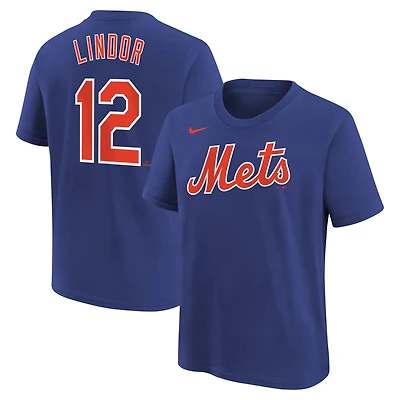 Youth Nike Francisco Lindor New York Mets Home Player Name  Number T-Shirt