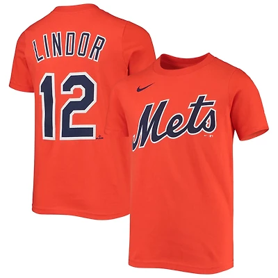 Youth Nike Francisco Lindor New York Mets Player Name  Number T-Shirt