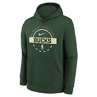 Youth Nike Hunter Milwaukee Bucks 2025 26 Club Fleece Practice Hoodie