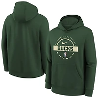 Youth Nike Hunter Milwaukee Bucks 2025 26 Club Fleece Practice Hoodie
