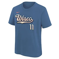 Youth Nike Jackson Chourio Milwaukee Brewers 2026 City Connect Name  Number T-Shirt