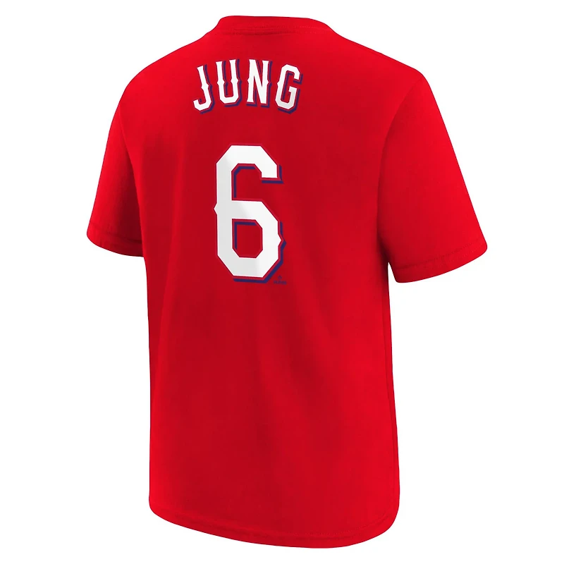 Youth Nike Josh Jung Texas Rangers Name Number T-Shirt