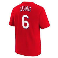 Youth Nike Josh Jung Texas Rangers Name  Number T-Shirt