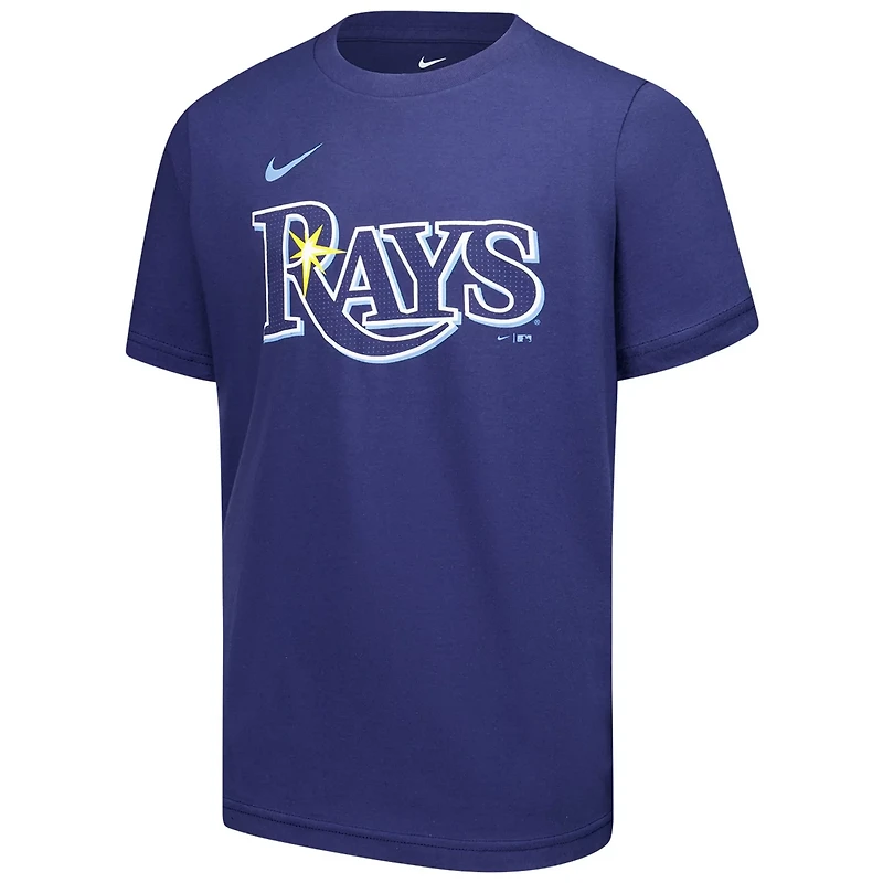 Youth Nike Junior Caminero Tampa Bay Rays Name  Number T-Shirt