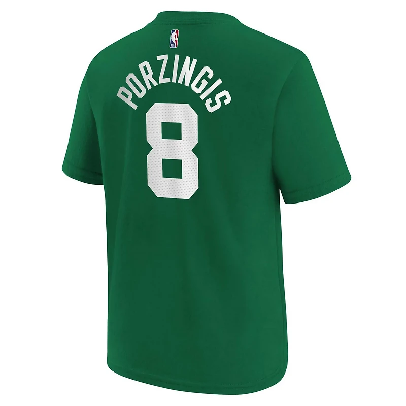 Youth Nike Kristaps Porzingis Kelly Boston Celtics Icon Name  Number T-Shirt