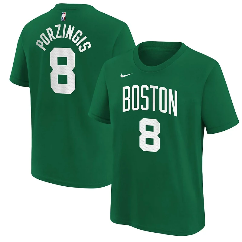Youth Nike Kristaps Porzingis Kelly Boston Celtics Icon Name  Number T-Shirt