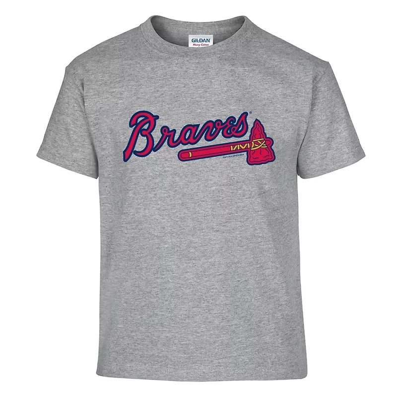 Youth Soft as a Grape Gray Atlanta Braves Two-Pack T-Shirt Set