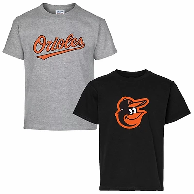 Youth Soft as a Grape Gray Baltimore Orioles Two-Pack T-Shirt Set