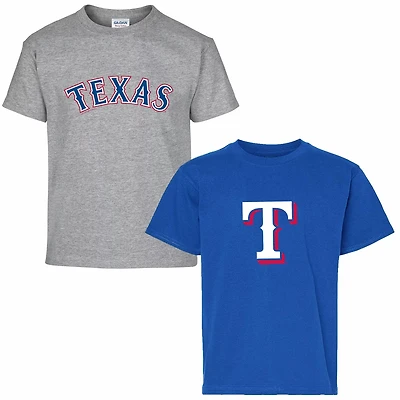 Youth Soft as a Grape Gray Texas Rangers Two-Pack T-Shirt Set