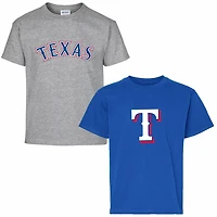 Youth Soft as a Grape Gray Texas Rangers Two-Pack T-Shirt Set