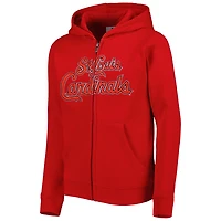 Youth St Louis Cardinals Wordmark Full-Zip Fleece Hoodie