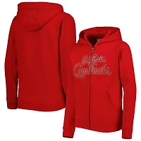 Youth St Louis Cardinals Wordmark Full-Zip Fleece Hoodie