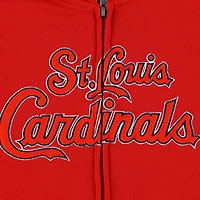Youth St Louis Cardinals Wordmark Full-Zip Fleece Hoodie
